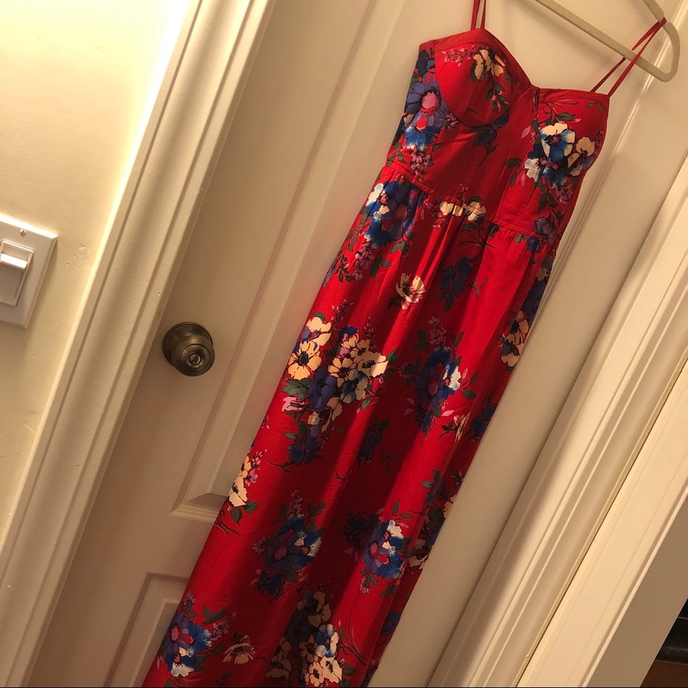 Band of Gypsies Floral Sweetheart Maxi Dress